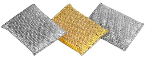 3 PAGEN® 3er-Set Topfschwämme aus Metall – garantiert Kratzerfrei – langlebig und rostfrei sowie geruchsneutral – effektive Reinigungskraft – 3er-Set