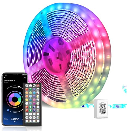 LED Strip 30m, Bluetooth LED Streifen,RGB LED Strip Farbwechsel LED Lichterkette mit Steuerbar via App, Fernbedienung, Sync mit Musik, Bänder für Schlafzimmer TV Zuhause Schrankdek