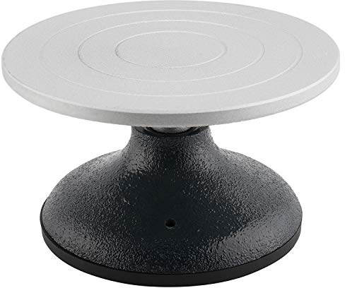 Homtone 18cm Drehbare Töpferscheibe mit Metallplatte aus Stahl, Durchmesser Skulptur-Töpferscheibe, zum manuellen Drehen