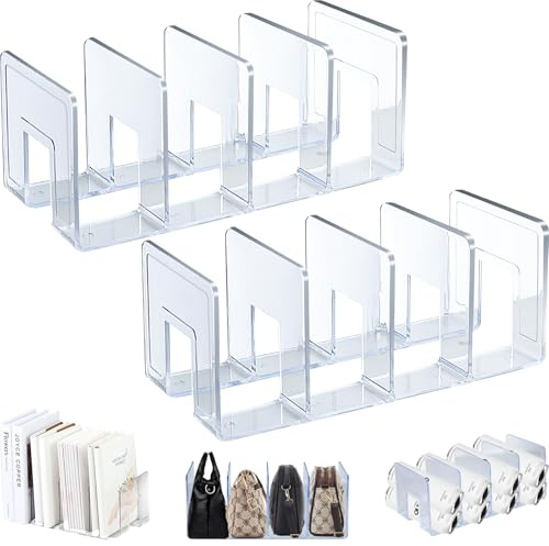 Elezeal 2 transparente Acryl-Zeitschriftensammler, multifunktionaler Schreibtisch-Ordner, Buchablage, kann auch als Flaschenablage/Küchendeckel-Organizer/Handtaschen-Clutch-Tasche verwendet werden