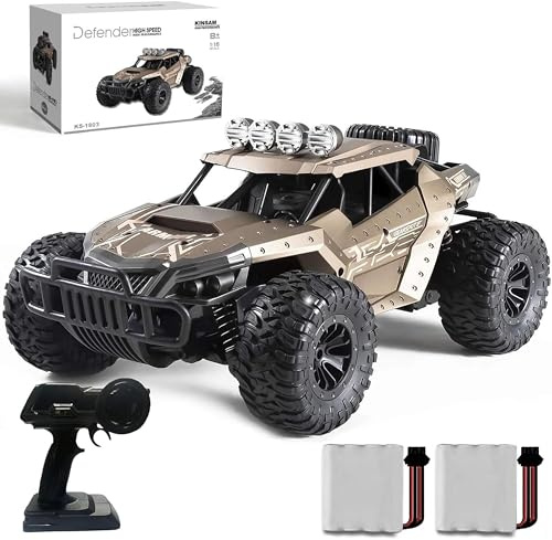 KINSAM Ferngesteuertes Auto für Draußen,2AKKU 1500 Mah 1/16 Rc Auto Offroad ab 6 8 10 Jahre,Volles Proportional 25 KM/H,90min Play, RC Monstertruck Buggy,Rc Car Kinder [Revolutionäre Version 2026]