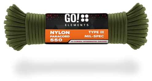 Paracord 550 Typ III | ø 4mm - 11 Kerne - max. 250 kg | 100% Nylonschnur - reißfest & extrem stabil | Nylonseil, Allzweckseil, Reepschnur & Outdoor Seil