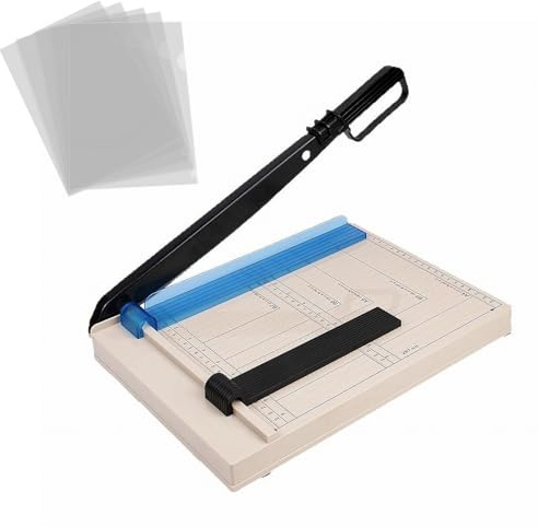 LANZLC Papierschneider, Papierschneidemaschine mit 5 Ordnern, Hebelschneider A4/B5/A5/B6/B7, Scrapbooking Werkzeug, Präziser Skalen Paper Cutter für Büro