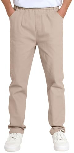 Hosen für Jungen Chino Hose Kinder Jungs Stoffhose Gerader Passform mit Reißverschluss
