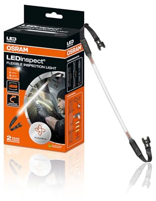 Osram LEDinspect Flexible Inspection Light, wiederaufladbare LED-Inspektionsleuchte, 6000K, Helligkeit bis zu 1000lm, abnehmbare elastische Bänder