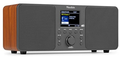 Audizio Genua DAB Radio mit Bluetooth – Stereo DAB Plus Radio mit Fernbedienung, 60 Speicherplätze, Auto Scan, Line-Out, USB, Ideal für Zuhause und Unterwegs, Einfache Bedienung - Dunkelgrau