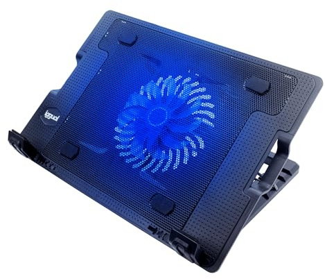 iggual – Tragbare Laptop-Kühlbasis bis 17 mit 1 ultra-leisem Lüfter und Handyhalterung, Höhenverstellbar und rutschfest mit 4 Stufen, inkl. USB-A-Kabel (RP1V17)