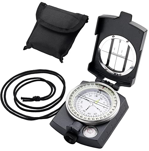 Anbte Kompass Militär Marschkompass Professioneller Navigation Compass mit Tragetasche Wasserdichter Peilkompass Taschenkompass für Jagd Camping Wandern Outdoor-Aktivitäten