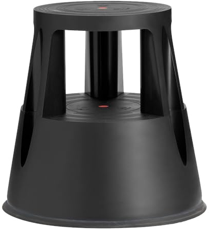 IVOL Stabiler Tritthocker - Elefantenfuß - Kunststoff - 41 cm Hohe - 150 kg Traglast (Schwarz)
