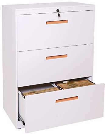 Mendler Hängeregisterschrank HWC-A10AM - 103x76x46cm weiß | Aktenschrank, Büroschrank, Stahlschrank, A4, abschließbar