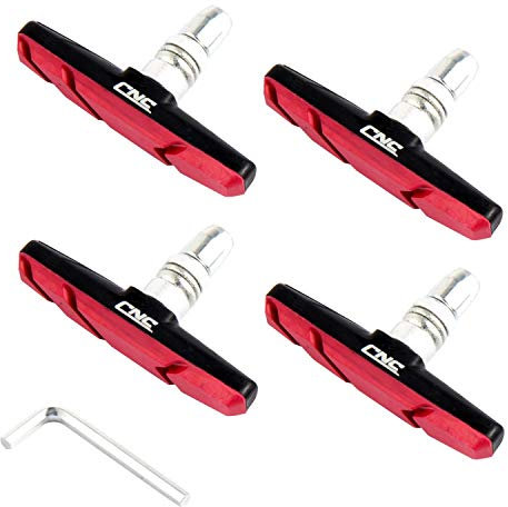 CNCLOL V-Brake Bremsschuhe, 2 Paar Bremsbacken Bremsbeläge für Felgenbremse