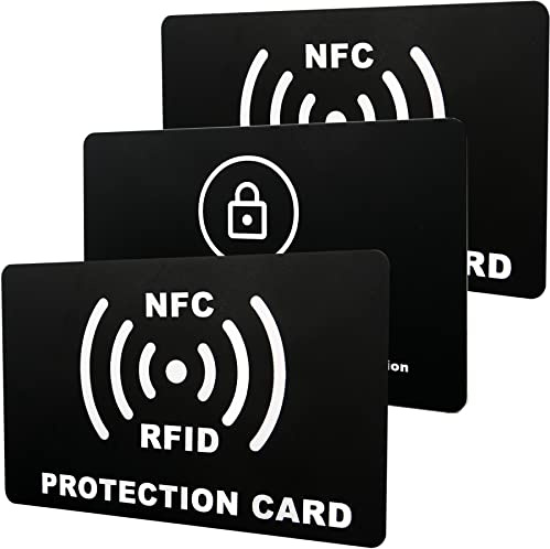 3 Stück RFID Blocker Karte,NFC Schutzkarte,NFC Blocker Karte,Schutzkarte für Geldbörse RFID Card,Schwarz,5.5cm×8.5cm