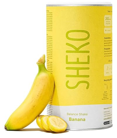 SHEKO Balance Shake Banane - 21 Cremige Mahlzeitenersatz Shakes zum Abnehmen - Proteinreich, Glutenfrei & Natürlicher Geschmack - Abnehmen Shake
