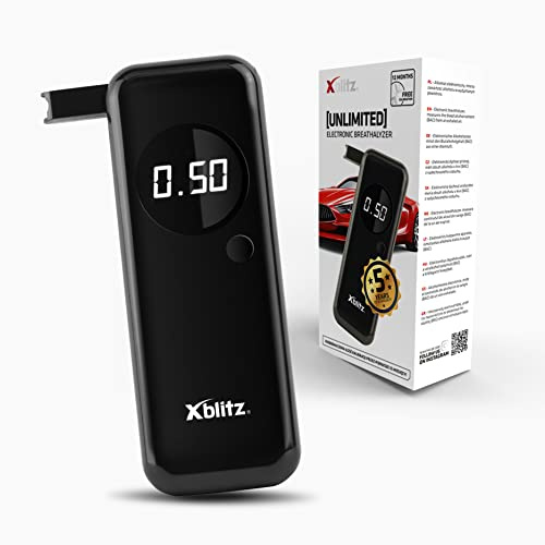 Xblitz Unlimited Elektronischer Atemalkoholtester mit Sensor | Festkörpersensor, Ein-Tasten-Bedienung und schnelle Messung des Atemalkoholgehalts für die persönliche Kontrolle