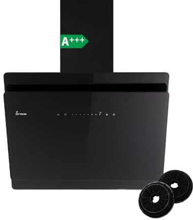 KKT KOLBE A+++ Dunstabzugshaube 60 cm 782 cbm/h | Umluft | Abluft | Kopffrei | Wandhaube | Schräghaube | Schwarz | Glas | Nachlaufautomatik | SensorTouch | LED-Beleuchtung | SOLO6005S