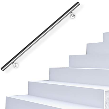 SWANEW Edelstahl Handlauf Treppengeländer Geländer Wandhandlauf Wand Treppe,Länge:50 cm
