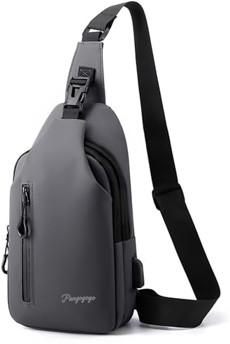 Pangogogo Umhängetasche Herren Klein, Leichte & Wasserdichte Sling Bag für Männer, Brustbeutel/Crossbody Bag für Travel, Festival, Alltag, Wandern & Radfahren