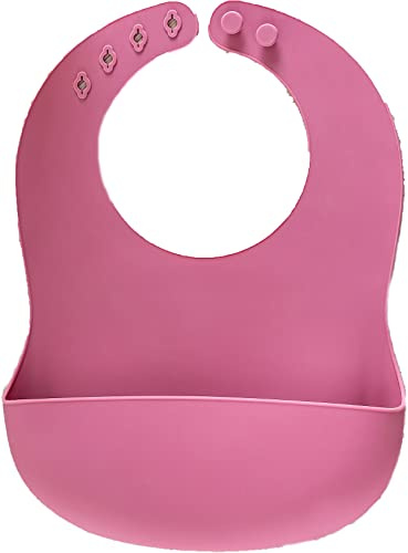Reer Eat’n Tidy Silikon-Lätzchen, Baby Lätzchen mit Auffangschale, spülmaschinen-geeignet, mitwachsend, pink rosa, 25044