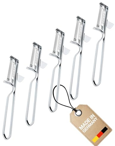 Westmark 5 Universal-Sparschäler/Pendelschäler mit geschärftem Ausstecher, Edelstahlklinge, Famos, Metall/Verchromt, 106122E3