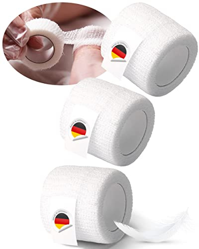 3x Zehenbinde 4cm selbsthaftende Binde, Zehen Fuß verbinden, fixieren, elastisch, kohäsiv, Rinki Schnellverband