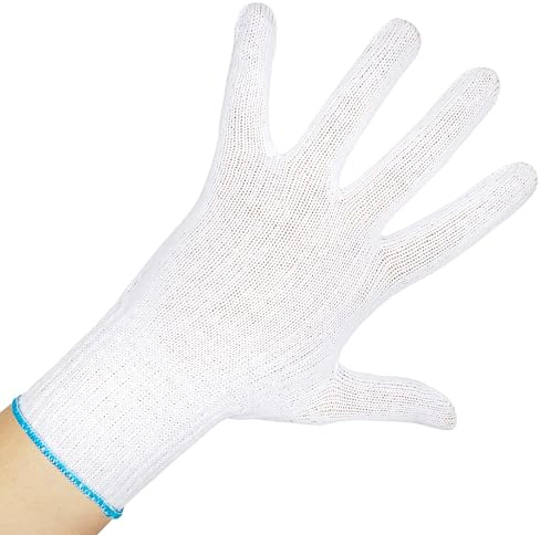ThumbUP-Supersoft-Pack von 6 Paaren Baumwollhandschuhe 100%,für Rechts- und Linkshänder, ohne Nähte, elastischer Handgelenk, waschbar, Weiß, Größe XL