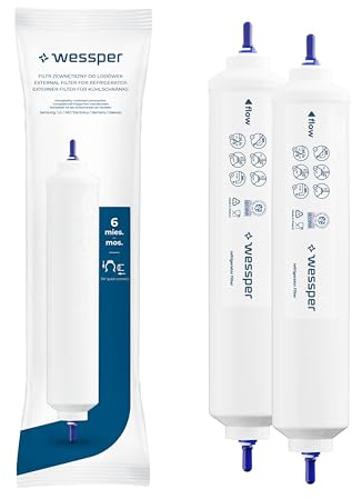 Wessper Kühlschrank Wasserfilter Ersatz für Samsung Side By Side, LG, AEG, HAIER, Whirpool, DA29-10105J, HAFEX/EXP, DA99-02131B, WSF-100, EF9603, USC-100, 2 Stück