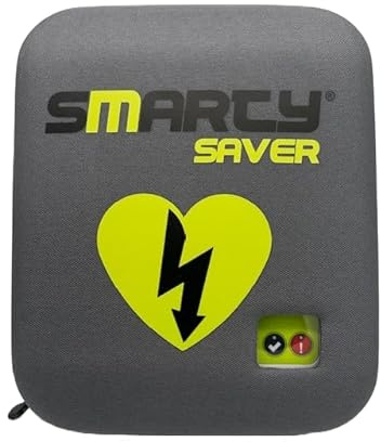 AED Defibrillator SMARTY SAVER PLUS 2025, vollautom. Auslösung, Umschalter Erwachsene/Kinder auf Kleinkinder-Modus, Kombi-Elektroden, aktiver Herzdruckmassage-Assistent