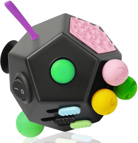 VCOSTORE Fidget Cube mit 12 Seiten, Infinity Cube Fidget Anti Stress Würfel Spielzeug für Erwachsene Kinder mit ADHS,ADD,ASD,ADHD
