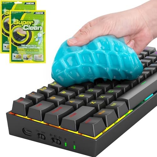 ULTRICS Tastaturreiniger (2 Pack) Staubreinigungsgel Schmutzentferner Kit für PC Computer Laptop Auto Innenräume Lüftungsschlitze Armaturenbrett Kamera Fernbedienung Handy Drucker Elektronik