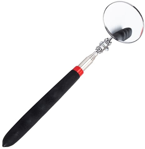 Gyxcelc Mechanischer Autospiegel Inspektionsspiegel 72cm Teleskop Spiegel Werkzeug Spiegel Werkzeug Geocaching Ausrüstung Werkstatt Spiegel Auto Inspektionsspiegel mit Teleskopgriff (Schwarz)