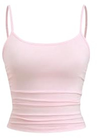 GORGLITTER Damen Crop Tank Top Casual Trägershirt Sommer Bauchfreies Tops | Basic Camisole, Crop Top Damen, Tops Für Damen, Spaghetti Top Damen, Top Mit Verstellbarem Schultergurt