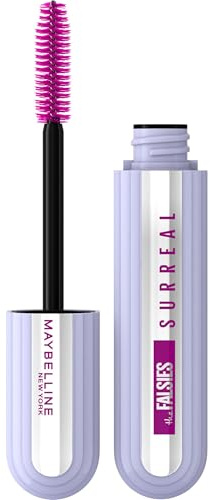 Maybelline New York Mascara mit Falsche Wimpern Effekt, Mit Hybrid Faser Techologie und verlängernder Helix Bürste, The Falsies Surreal Mascara, Schwarz, 10 ml