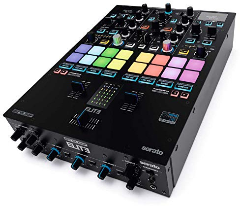 Reloop ELITE Professioneller DVS Performance Mixer für Serato DJ Pro, 16 große, anschlagsdynamische RGB Performance Pads, schwarz