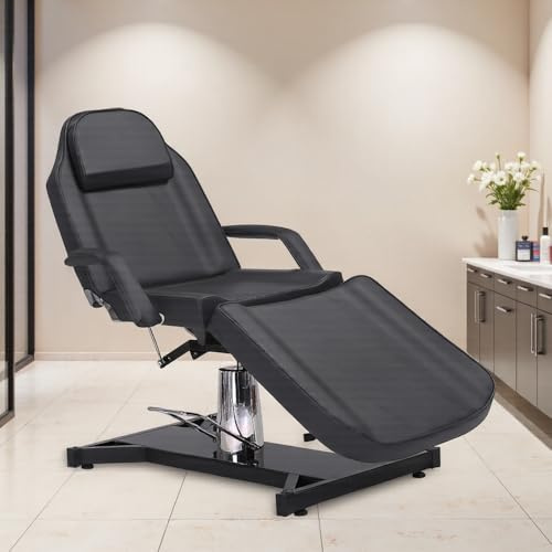 DARDVORLAG Massageliege Kosmetikliege Klappbar Höhenverstellbar 3 Zone,Tattoo Liege Friseurstuhl für Friseur Spa Schönheitssalon Ausrüstung (Schwarz,182cmX82cmX64cm)