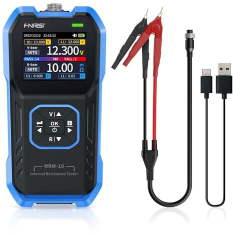 Internal Resistance Tester Innenwiderstand Messgerät 100V 200Ω Innenwiderstandstester für Li/Lab/Zine/Bcb Battery usw Digitaler Batterietester für den Heimbereich (HRM-10)