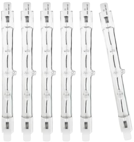 WinDerMo R7S Halogen Leuchtmittel 118mm, Halogenstab 118mm 300W 230V, 6 Stück Halogenstab R7S Dimmbar Halogenstablampe für baustrahler, Arbeit Landschaftsbeleuchtung, Wohnzimmerleuchten