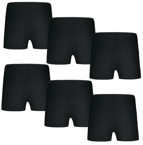 AOOWU Mädchen-Gymnastikshorts für Sport, Fitness, Tanz und Ballett (6-teilige Stretch-Shorts, 140 cm)