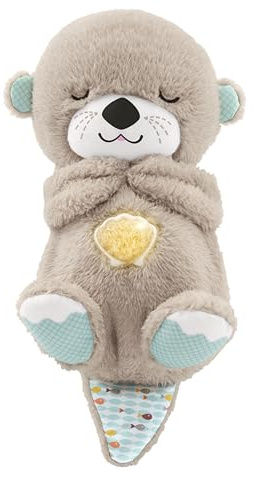 Fisher-Price Schlummer Otter Kuscheltier mit Atembewegung und Musik, Baby Erstausstattung, Neugeborene, Baby Spielzeug ab Geburt, Babyparty und Neugeborenen Geschenk, FXC66