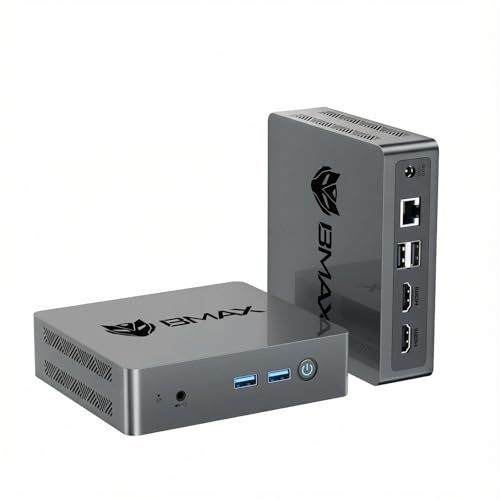 BMAX B3 Mini PC, Dual HDMI 4K, Intel N5095 (bis zu 2.9GHz), 8GB RAM + 256GB SSD, Smart Fan, Win 11 Pro, Kompakter Desktop Computer für Büro, Home Office & Business