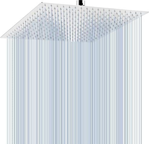 40.5cm Großer Regenbrause, Voolan Quadrat Hochdruck Duschkopf aus Edelstahl 304, komfortables Duscherlebnis auch bei niedrigem Wasserdruck, installierbar an der Wand oder Decke (16 Zoll, Chrom)