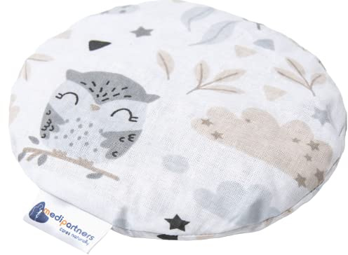 Medi Partners Kirschkernkissen Mikrowelle für Babys 180g rund 15cm Körnerkissen Wärmekissen 100% Baumwolle Öko Natur - Kirschkernkissen Wärme + Kältetherapie Massagetherapie (Lichtung)