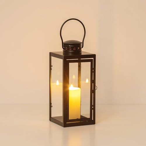Staymoment Laternen für Draußen Wetterfest, Metall Windlicht Outdoor | H 24 cm, Laterne Outdoor, Grablaterne Friedhof, Balkon Garten Deko, Modern Wohnzimmer Deko