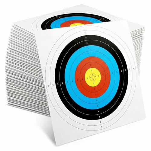 QWORK® 60 Blatt Bogenschießen Zielscheiben 40cm x 40cm Papier-Scheibenauflagen Bogenschießen Zubehör