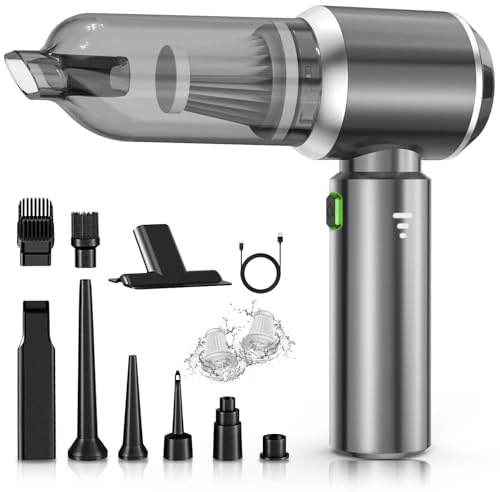 NVKHG Handstaubsauger, Handstaubsauger Akku, 26000Pa Autostaubsauger mit Bürstenloser Motor, 3-Gang Mini Staubsauger, Auto Kabellos Staubsauger für Büro Genutzt, Haus, Küche, Tierhaare