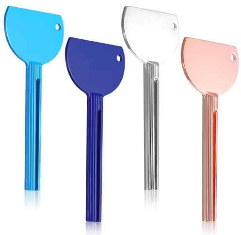 TIESOME 4 Stücke Tubenquetscher, Edelstahl Tubenausdrücker für Zahnpasta Haarfärbemittel Kosmetik Metall Tubenpresse, Küche, Bad, Studio (Blau, Dunkelviolett, Roségold, Silber)