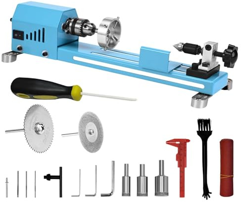 Winbomgo Mini-Holzdrehmaschine, Mehrzweck-Drehmaschine, Fräsdrehmaschine, Schneiden, Polieren, Profi-Tisch, Top-Drehmaschine Werkzeugsatz