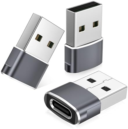 Basesailor USB auf USB C Adapter für iPhone 17 17e Apple 16 15 14 Pro Max Plus Charger 3 Pack,Typ C Buchse zu USBA Stecker Ladegerät Netzteil für iPad 10 Mini 7 Air 6,Apple Watch 10 11,Samsung S26 S25