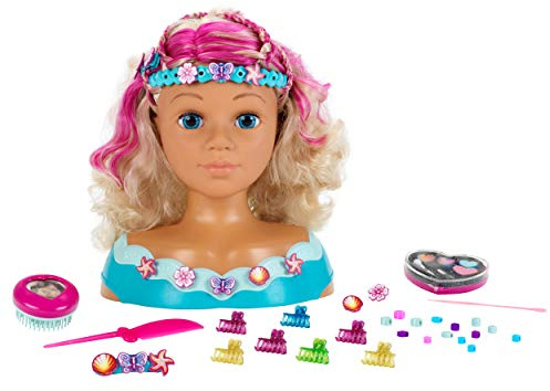 Theo Klein 5398 Schmink- und Frisierkopf 'Mariella' | Mit Haarschmuck, Kosmetik u.v.m. | Maße: 23,5 cm x 13 cm x 27 cm | Spielzeug für Kinder ab 3 Jahren