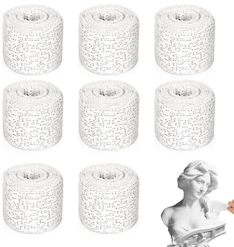 MOKIDO Gipsbinden Set, 8 Rollen Gibsbindenden Zum Bastel, 5cm x 2,7m Gipsbinde Rolle, Babybauch Gipsabdruck, Gipsbinden zum Basteln Baby Bauch Modellbau Kunst, Schnelltrocknend