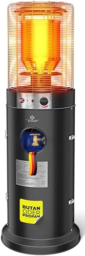 KESSER® Heizstrahler Gas KE12 Heizpilz für Terrasse Terrassenheizer Terrassenheizstrahler, Freiluftheizung 10 kW Gasheizstrahler gasheizer, Wärmestrahler, Heizgerät - inkl. Schutzhülle, Schwarz